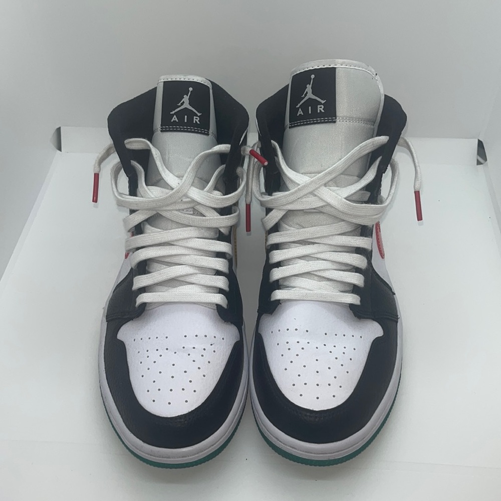 NIKE Air Jordan 1 Mid Alternate Swooshes Red Yellow BQ6472-063 WOMENS SIZES